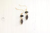 Double Tier Black Druzy earrings